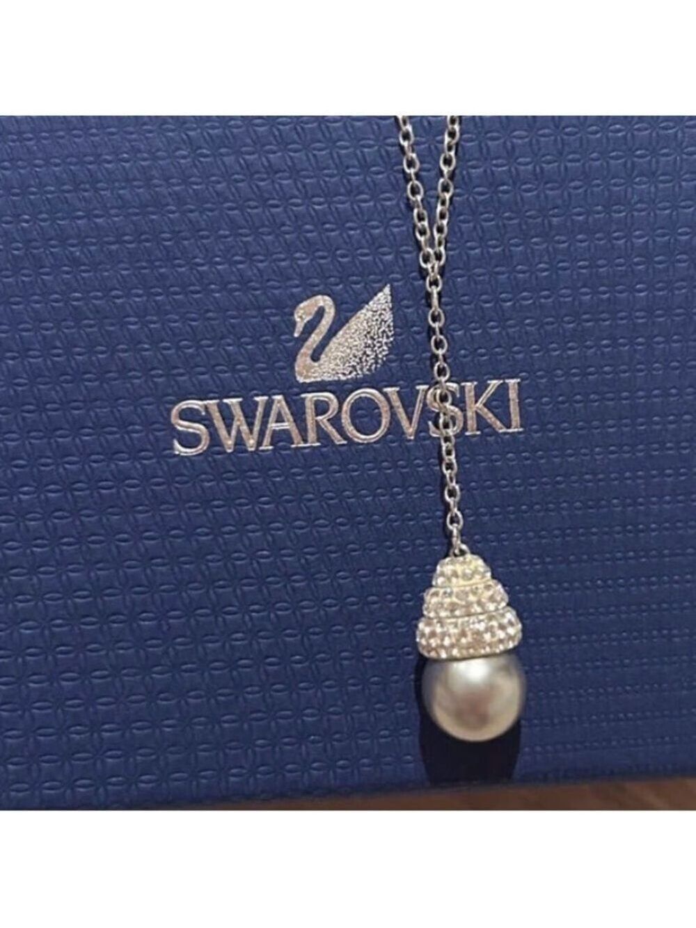 Swarovski Piano Light Gray Pearl Crystal Necklace Jewelry - 1156214 NIB